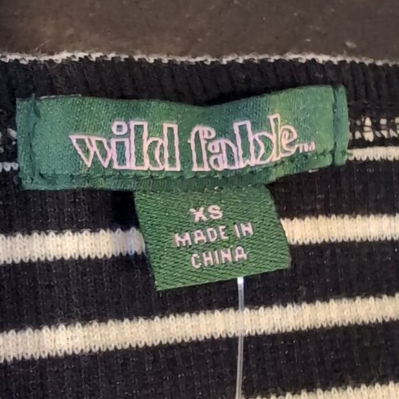 3/$20 Wild Fable Striped Crop Top Half Sleeve Lettuce Hem Sweetheart Neckline - Picture 11 of 13